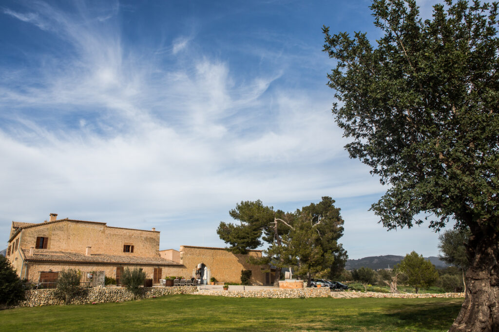 Wide shot of Las Barracas partridge shooting lodge